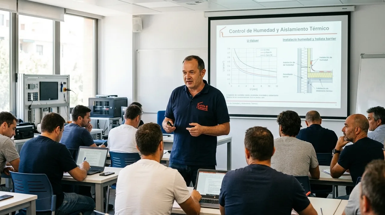 Ricardo López Pietsch impartiendo curso de formación para instaladores de Aísla y Ahorra